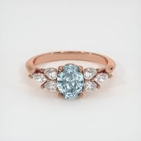 1.79 Ct. Bluish Green Sapphire Ring, 14K Rose Gold 1